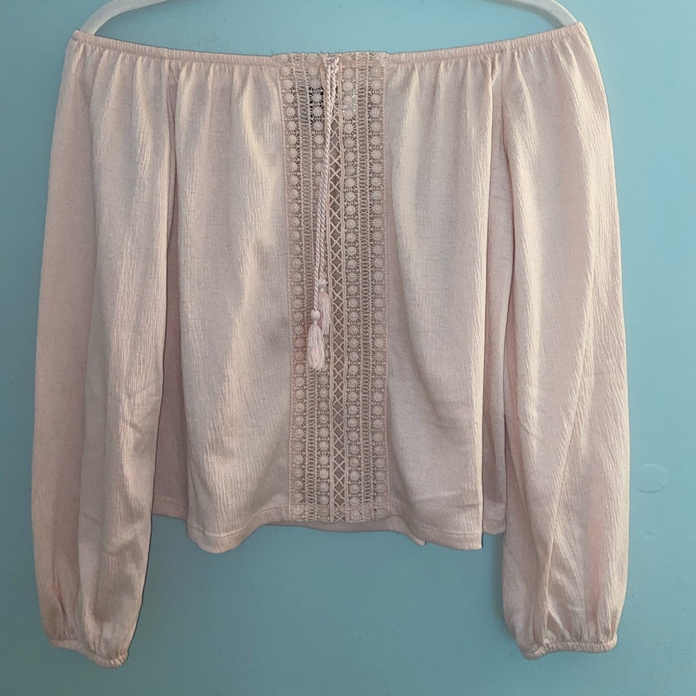 Off the shoulder pink top